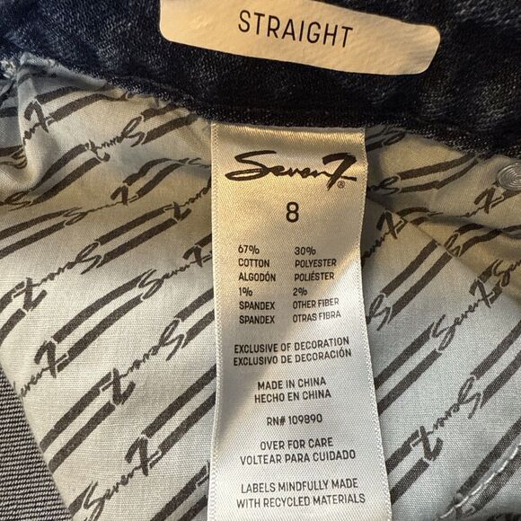 NEW Seven7 Women's 90's Straight Jean Size 8 Dark Wash High Rise 32x29 NWT - Picture 6 of 12